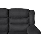 Canapé d'angle inclinable manuel 5 pièces en polyester/suède de 93 pouces de large