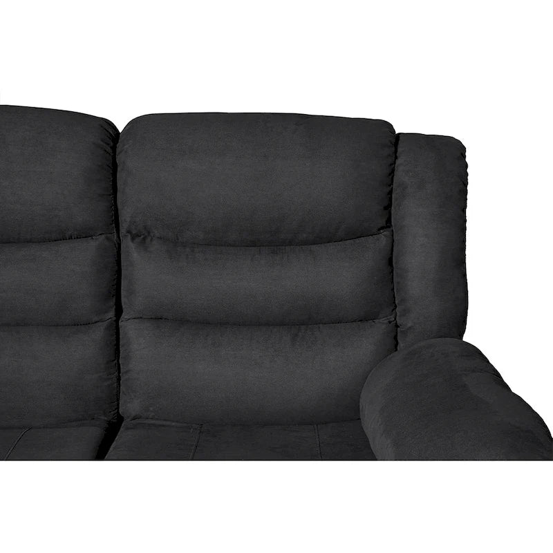 Canapé d'angle inclinable manuel 5 pièces en polyester/suède de 93 pouces de large