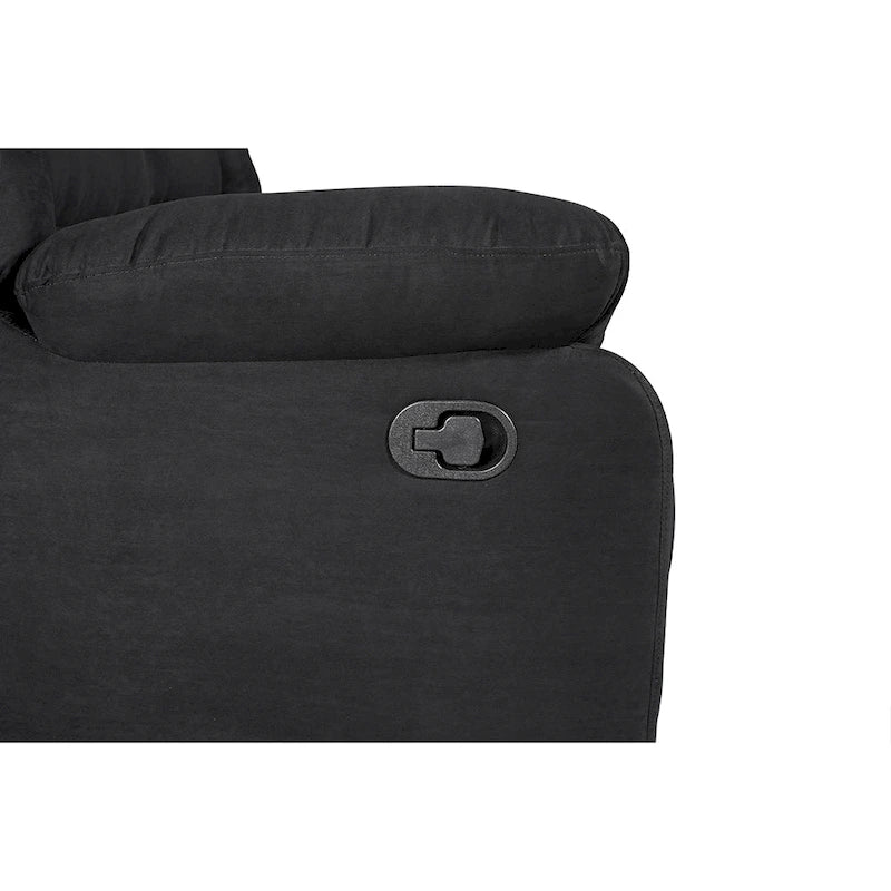 Canapé d'angle inclinable manuel 5 pièces en polyester/suède de 93 pouces de large