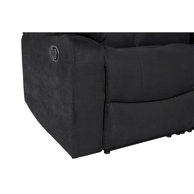 Canapé d'angle inclinable manuel 5 pièces en polyester/suède de 93 pouces de large