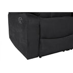 Canapé d'angle inclinable manuel 5 pièces en polyester/suède de 93 pouces de large