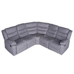 Canapé d'angle inclinable manuel 5 pièces en polyester/suède de 93 pouces de large
