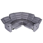 Canapé d'angle inclinable manuel 5 pièces en polyester/suède de 93 pouces de large
