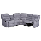 Canapé d'angle inclinable manuel 5 pièces en polyester/suède de 93 pouces de large