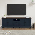 Meuble TV rustique de 183 cm (72 pouces) de large avec étagères réglables et rangement dissimulé - Largeur : 183 cm (72 pouces)