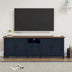 Meuble TV rustique de 183 cm (72 pouces) de large avec étagères réglables et rangement dissimulé - Largeur : 183 cm (72 pouces)
