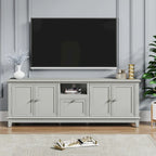 Meuble TV rustique de 183 cm (72 pouces) de large avec étagères réglables et rangement dissimulé - Largeur : 183 cm (72 pouces)