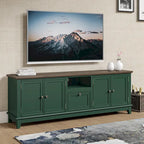 Meuble TV rustique de 183 cm (72 pouces) de large avec étagères réglables et rangement dissimulé - Largeur : 183 cm (72 pouces)