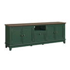 Meuble TV rustique de 183 cm (72 pouces) de large avec étagères réglables et rangement dissimulé - Largeur : 183 cm (72 pouces)