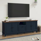 Meuble TV rustique de 183 cm (72 pouces) de large avec étagères réglables et rangement dissimulé - Largeur : 183 cm (72 pouces)
