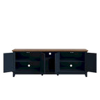 Meuble TV rustique de 183 cm (72 pouces) de large avec étagères réglables et rangement dissimulé - Largeur : 183 cm (72 pouces)