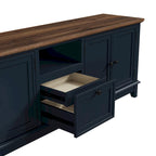Meuble TV rustique de 183 cm (72 pouces) de large avec étagères réglables et rangement dissimulé - Largeur : 183 cm (72 pouces)