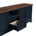 Meuble TV rustique de 183 cm (72 pouces) de large avec étagères réglables et rangement dissimulé - Largeur : 183 cm (72 pouces)