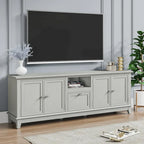 Meuble TV rustique de 183 cm (72 pouces) de large avec étagères réglables et rangement dissimulé - Largeur : 183 cm (72 pouces)