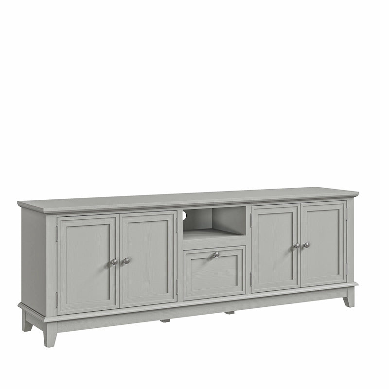 Meuble TV rustique de 183 cm (72 pouces) de large avec étagères réglables et rangement dissimulé - Largeur : 183 cm (72 pouces)