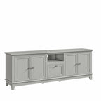 Meuble TV rustique de 183 cm (72 pouces) de large avec étagères réglables et rangement dissimulé - Largeur : 183 cm (72 pouces)