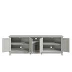 Meuble TV rustique de 183 cm (72 pouces) de large avec étagères réglables et rangement dissimulé - Largeur : 183 cm (72 pouces)