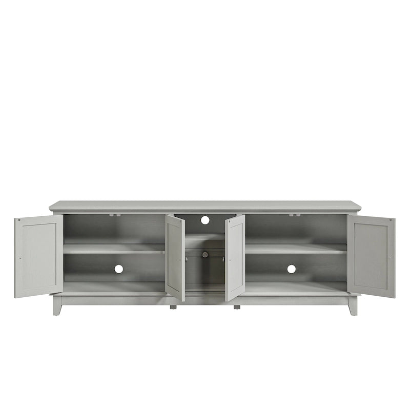 Meuble TV rustique de 183 cm (72 pouces) de large avec étagères réglables et rangement dissimulé - Largeur : 183 cm (72 pouces)