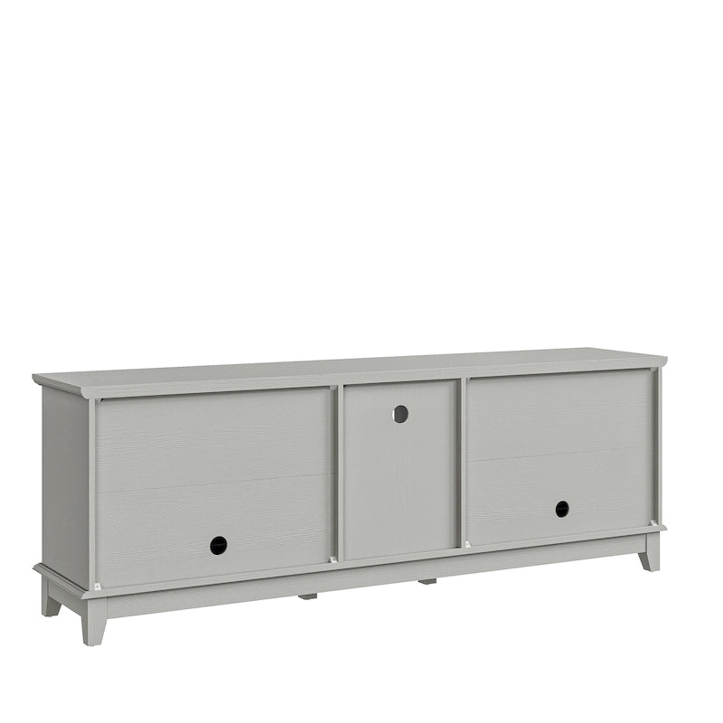 Meuble TV rustique de 183 cm (72 pouces) de large avec étagères réglables et rangement dissimulé - Largeur : 183 cm (72 pouces)