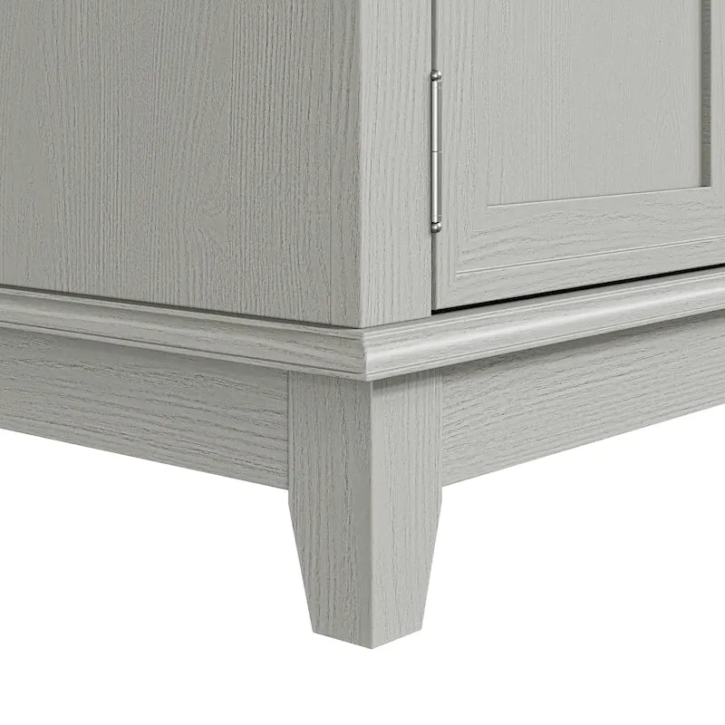 Meuble TV rustique de 183 cm (72 pouces) de large avec étagères réglables et rangement dissimulé - Largeur : 183 cm (72 pouces)