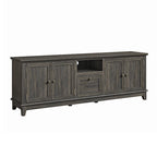 Meuble TV rustique de 183 cm (72 pouces) de large avec étagères réglables et rangement dissimulé - Largeur : 183 cm (72 pouces)