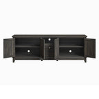 Meuble TV rustique de 183 cm (72 pouces) de large avec étagères réglables et rangement dissimulé - Largeur : 183 cm (72 pouces)