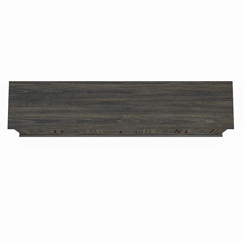 Meuble TV rustique de 183 cm (72 pouces) de large avec étagères réglables et rangement dissimulé - Largeur : 183 cm (72 pouces)