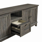 Meuble TV rustique de 183 cm (72 pouces) de large avec étagères réglables et rangement dissimulé - Largeur : 183 cm (72 pouces)