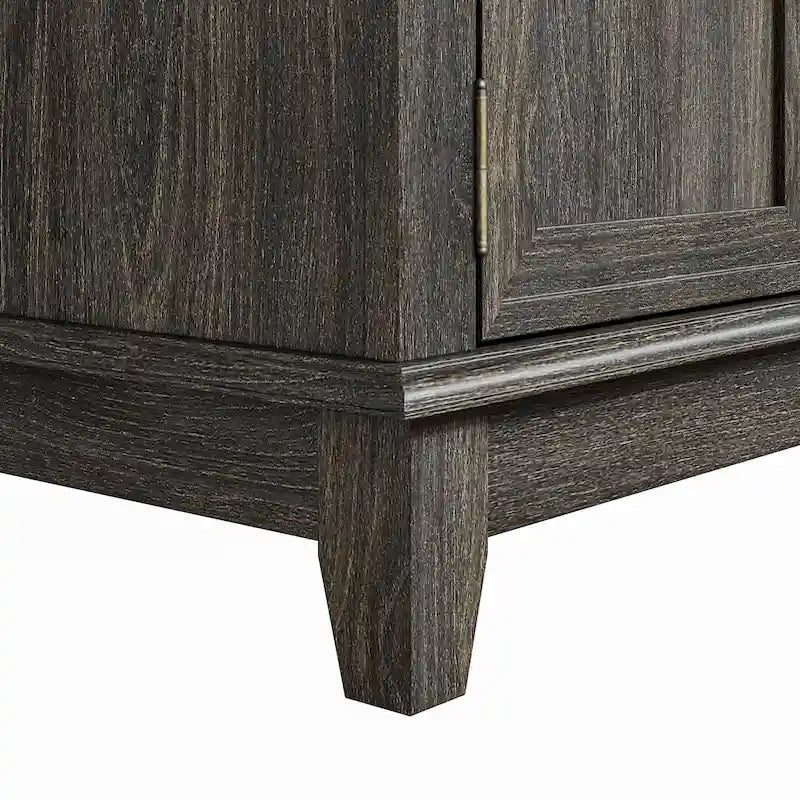Meuble TV rustique de 183 cm (72 pouces) de large avec étagères réglables et rangement dissimulé - Largeur : 183 cm (72 pouces)