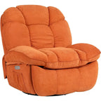 Fauteuil inclinable pivotant électrique XINMICS, fauteuil massant à bascule avec fonction chauffante, ports USB et USB-C et poche latérale