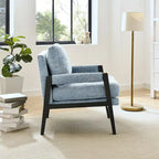 Fauteuil d'appoint rembourré en chenille Kelly de style moderne du milieu du siècle de Roundhill Furniture