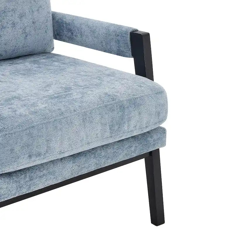 Fauteuil d'appoint rembourré en chenille Kelly de style moderne du milieu du siècle de Roundhill Furniture