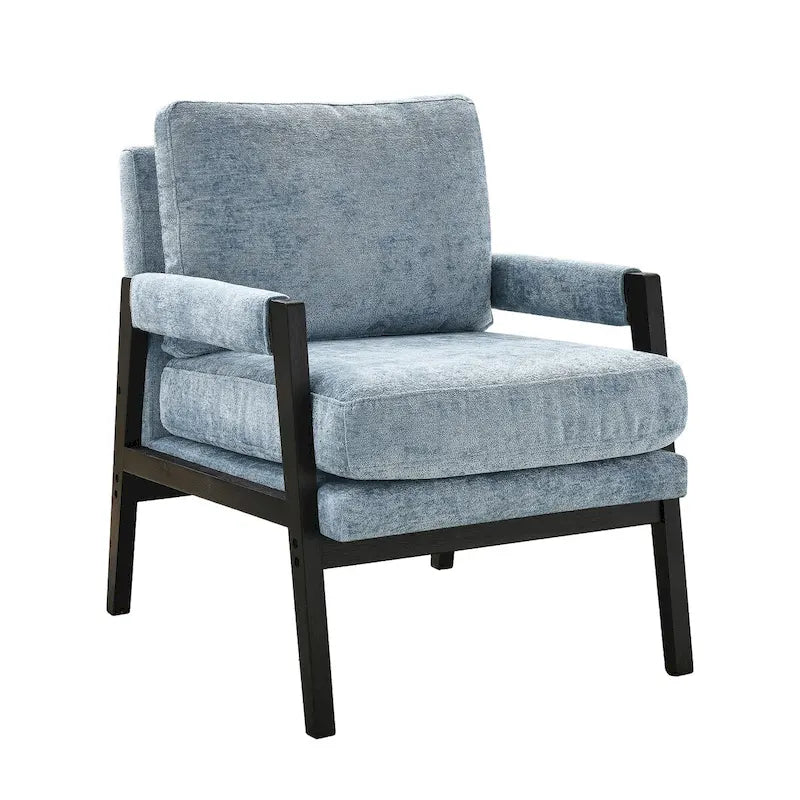 Fauteuil d'appoint rembourré en chenille Kelly de style moderne du milieu du siècle de Roundhill Furniture