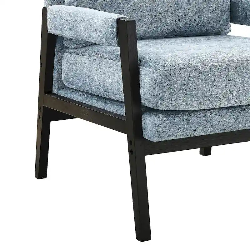 Fauteuil d'appoint rembourré en chenille Kelly de style moderne du milieu du siècle de Roundhill Furniture