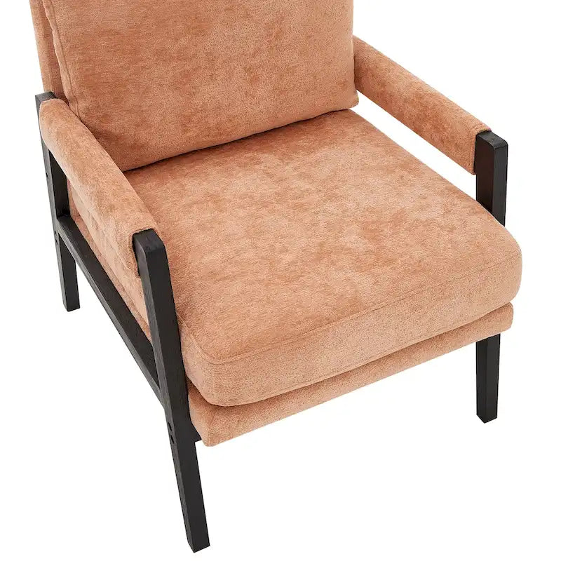Fauteuil d'appoint rembourré en chenille Kelly de style moderne du milieu du siècle de Roundhill Furniture