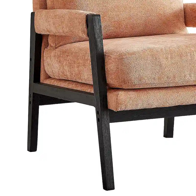 Fauteuil d'appoint rembourré en chenille Kelly de style moderne du milieu du siècle de Roundhill Furniture