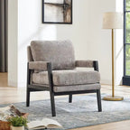 Fauteuil d'appoint rembourré en chenille Kelly de style moderne du milieu du siècle de Roundhill Furniture