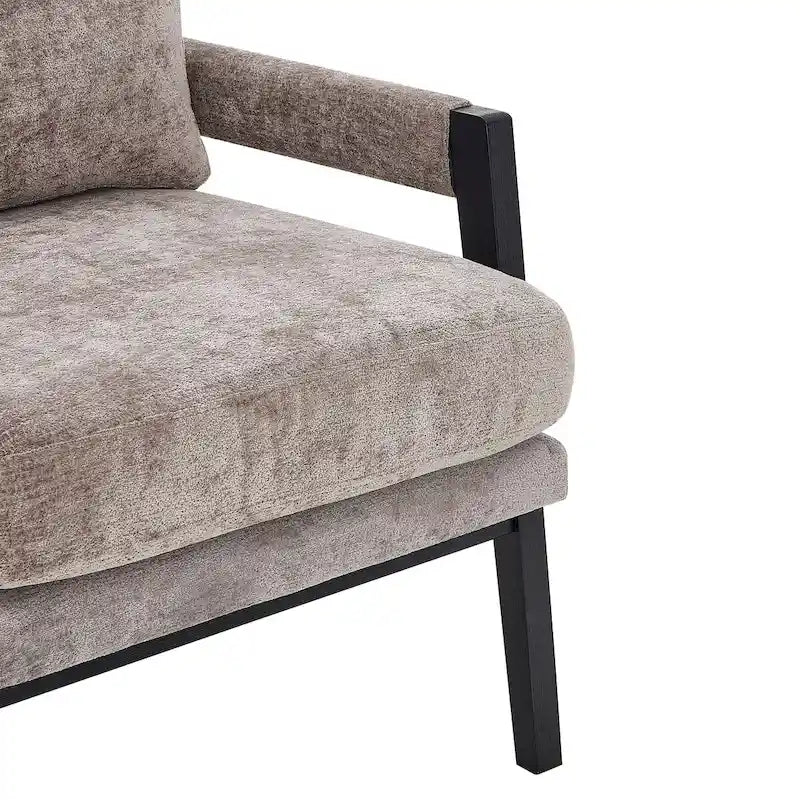 Fauteuil d'appoint rembourré en chenille Kelly de style moderne du milieu du siècle de Roundhill Furniture