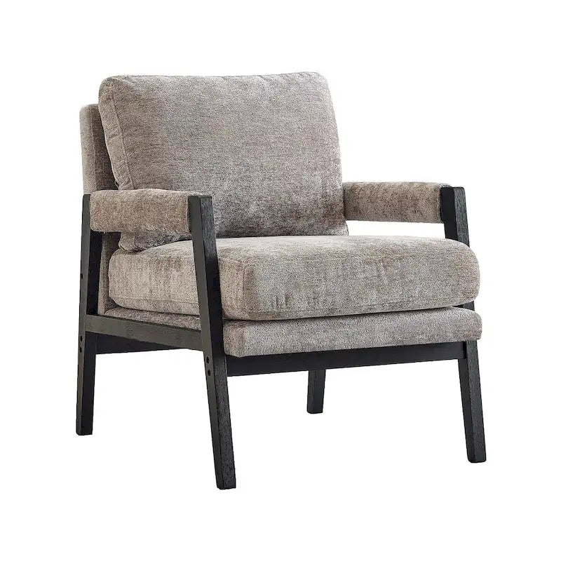 Fauteuil d'appoint rembourré en chenille Kelly de style moderne du milieu du siècle de Roundhill Furniture