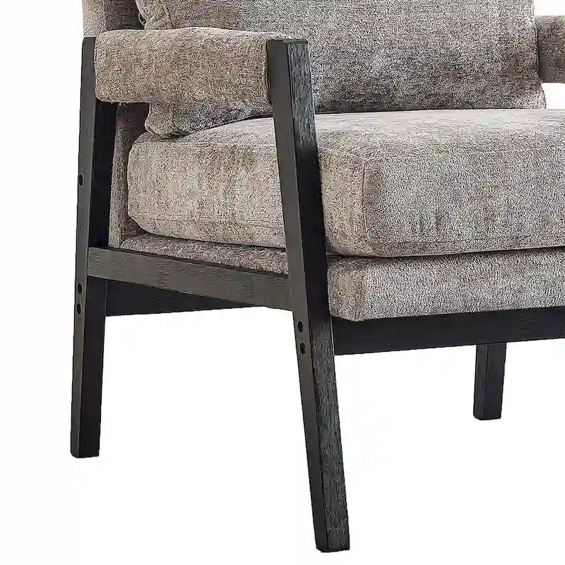 Fauteuil d'appoint rembourré en chenille Kelly de style moderne du milieu du siècle de Roundhill Furniture