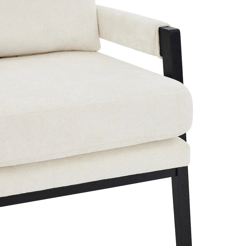 Fauteuil d'appoint rembourré en chenille Kelly de style moderne du milieu du siècle de Roundhill Furniture