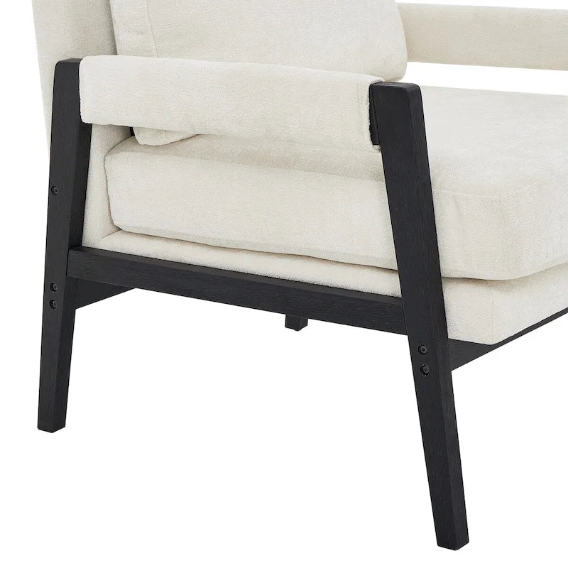 Fauteuil d'appoint rembourré en chenille Kelly de style moderne du milieu du siècle de Roundhill Furniture