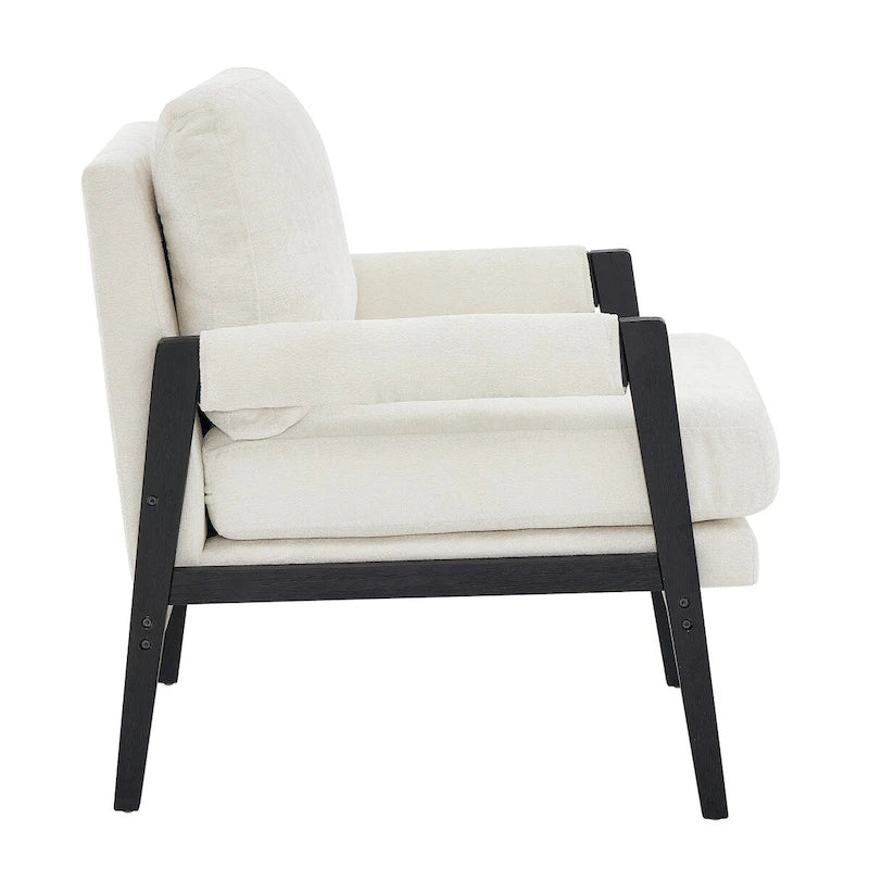 Fauteuil d'appoint rembourré en chenille Kelly de style moderne du milieu du siècle de Roundhill Furniture