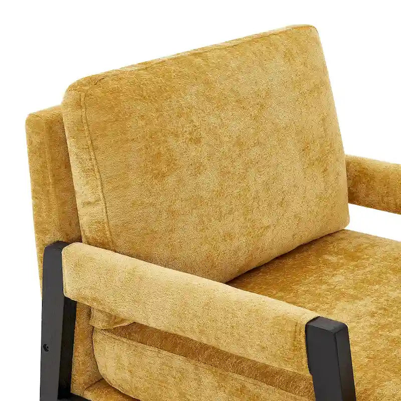 Fauteuil d'appoint rembourré en chenille Kelly de style moderne du milieu du siècle de Roundhill Furniture