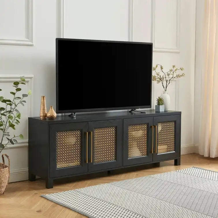 Meuble TV en bois 69,5 cm, console multimédia, centre de divertissement