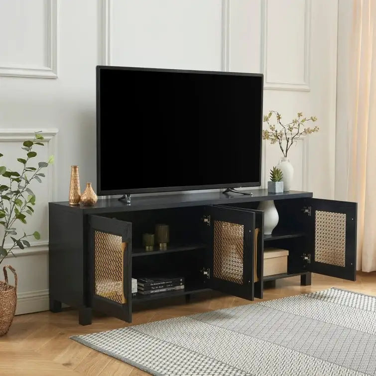 Meuble TV en bois 69,5 cm, console multimédia, centre de divertissement