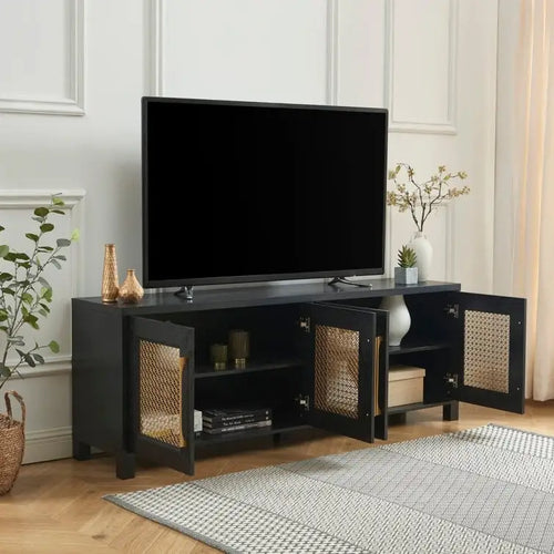Meuble TV en bois 69,5 cm, console multimédia, centre de divertissement