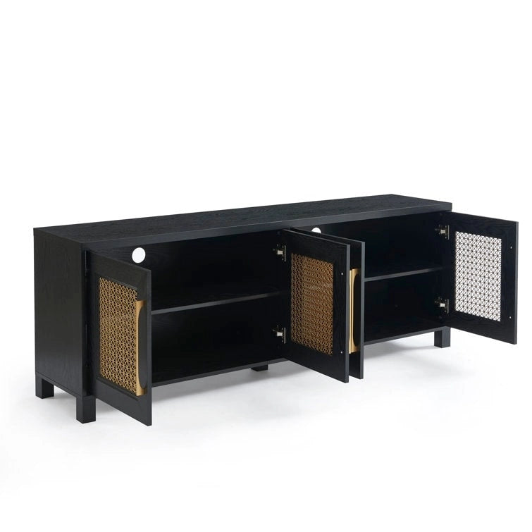 Meuble TV en bois 69,5 cm, console multimédia, centre de divertissement