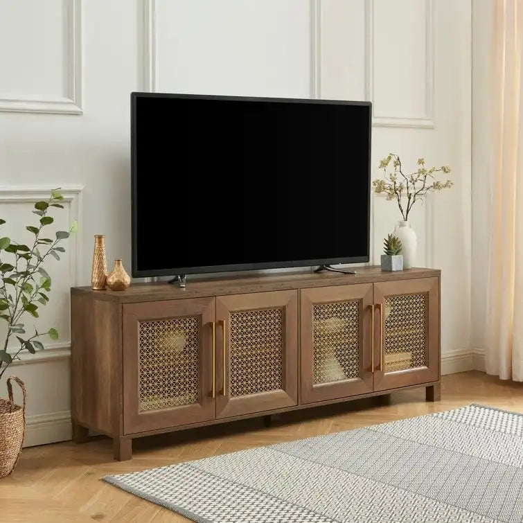 Meuble TV en bois 69,5 cm, console multimédia, centre de divertissement