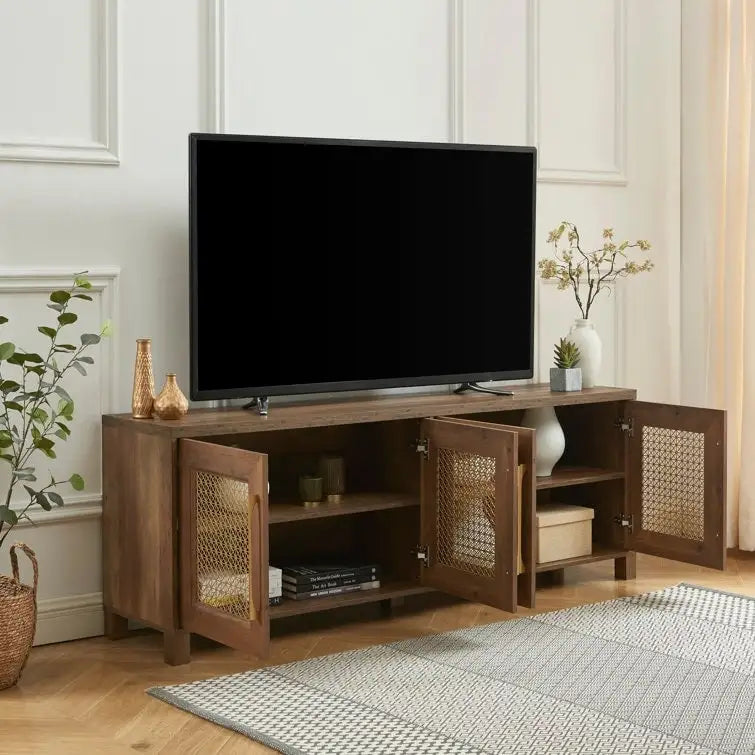 Meuble TV en bois 69,5 cm, console multimédia, centre de divertissement